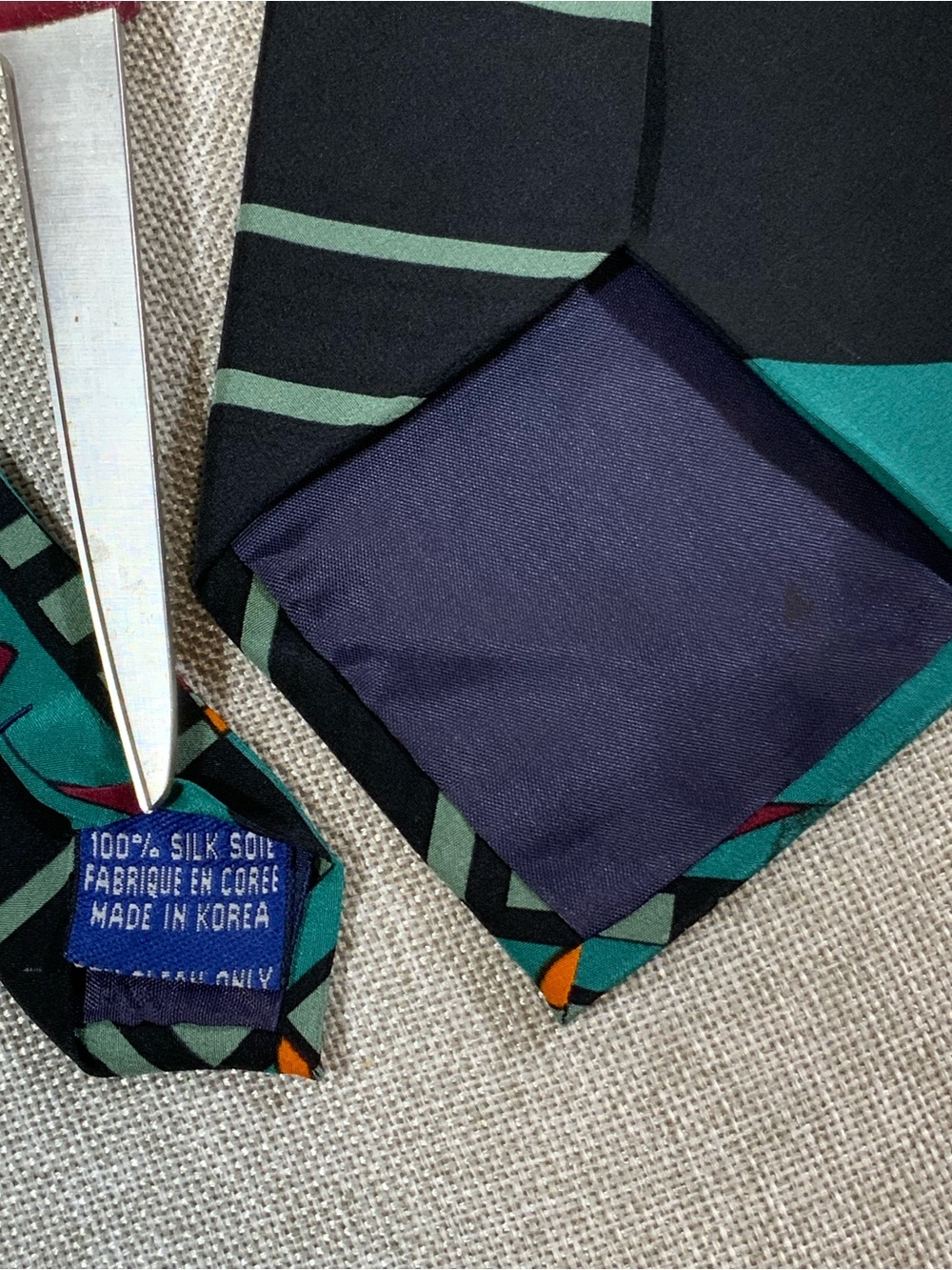 Arquitectonica Teal Geometric Silk Necktie Architect Design Wide Tie - Picture 6 of 8